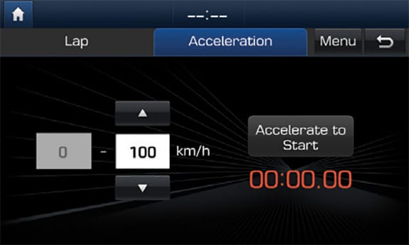 Hyundai Veloster N. Contador de tiempo de aceleración.